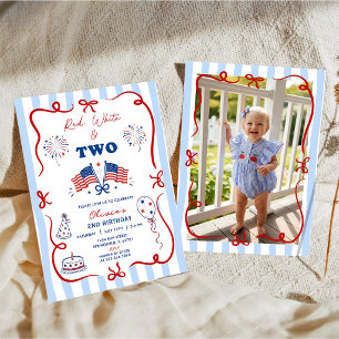 Invitation d'anniversaire 2 ans thème patriotique
