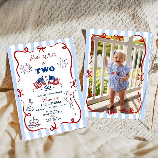 Invitation d'anniversaire 2 ans thème patriotique  (Créateur téléchargé)
