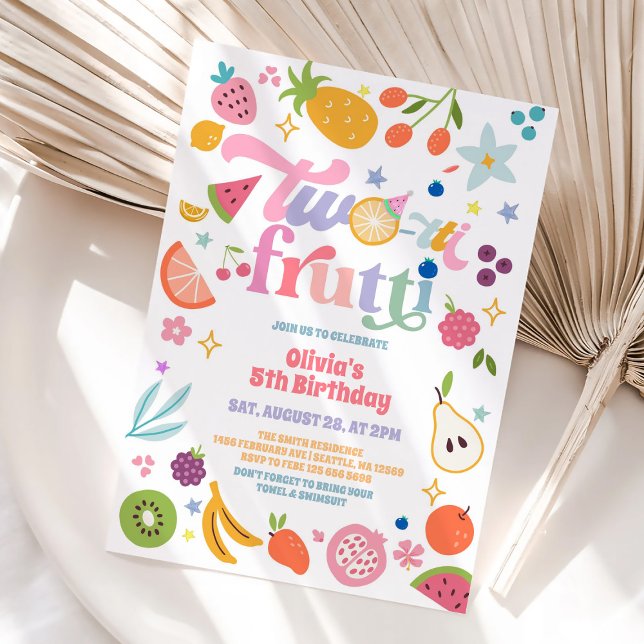 Invitation d'anniversaire 2 ans Twotti Frutti Frui (Créateur téléchargé)