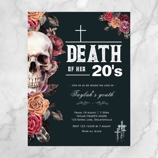 Invitation d'anniversaire 30 ans "Mort de sa vingt (Créateur téléchargé)