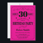Invitation d'anniversaire 30 ans Noir et Rose Chau<br><div class="desc">Invitation d'anniversaire 30 ans Noir et Rose Chaud Typographie. Fond Noir et Rose Chaud. Anniversaire adulte. Anniversaire homme ou femme. Enfant garçon ou fille ado Teen Teenage Invitation Anniversaire. 13ème 15ème 16ème 18ème 20ème 21ème 30ème 40ème 50ème 60ème 70ème 80ème 90ème 100ème. Tout âge. Pour une personnalisation plus poussée, veuillez...</div>