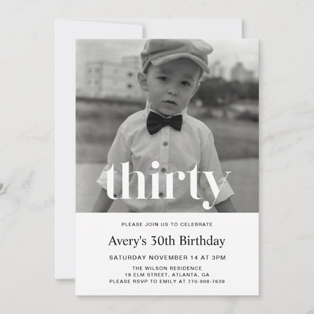 Invitation d'anniversaire 30 ans pour hommes avec  (Devant)