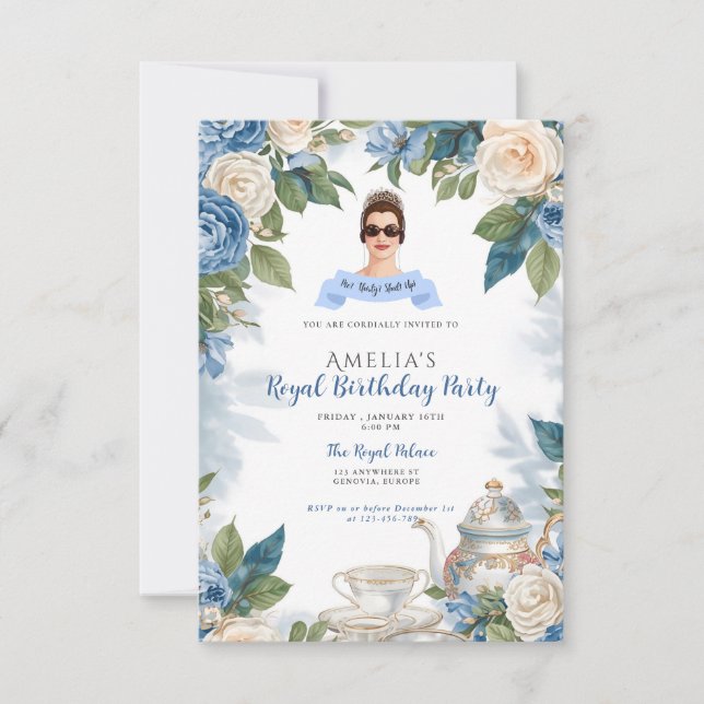 Invitation d'anniversaire 30 ans Princess Diaries  (Devant)