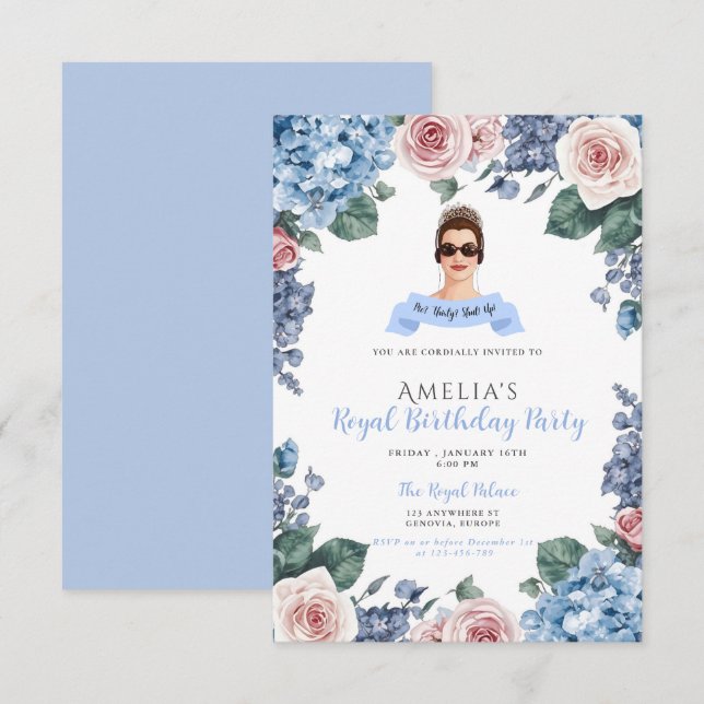 Invitation d'anniversaire 30 ans Princess Diaries  (Devant / Derrière)