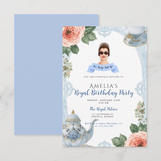 Invitation d'anniversaire 30 ans Princess Diaries  (Devant / Derrière)