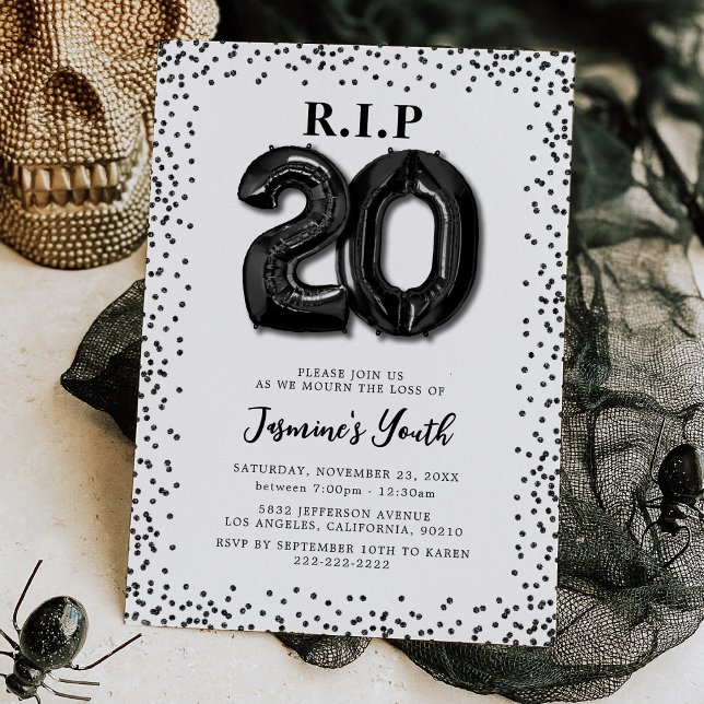 Invitation d'anniversaire 30 ans RIP à mes vingt a (Créateur téléchargé)