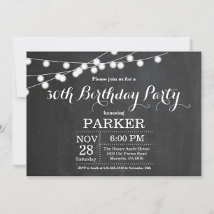 Invitation d'anniversaire 30 ans tableau noir