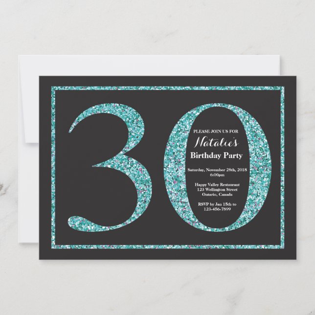 Invitation d'anniversaire 30 ans Tableau Noir Pail (Devant)