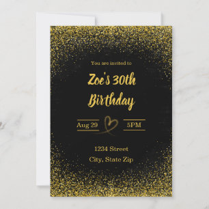 Invitation d'anniversaire 30 ans – Trente en or   