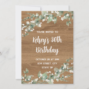 Invitation d'anniversaire 30 ans – Verdure rustiqu