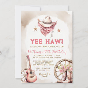 Invitation d'anniversaire 30 ans Yee Haw Vachère R