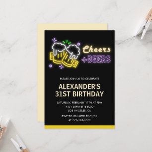 Invitation d'anniversaire 31 ans noir Cheers Beer