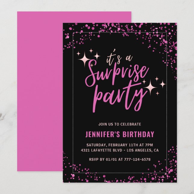 Invitation d'anniversaire 33 ans Fête surprise Ros (Devant / Derrière)