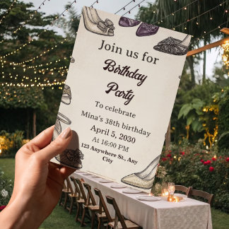 Invitation d'anniversaire 38 ans pour femmes