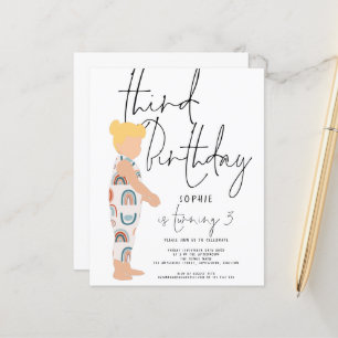 Invitation d'anniversaire 3 ans Budget Script Girl