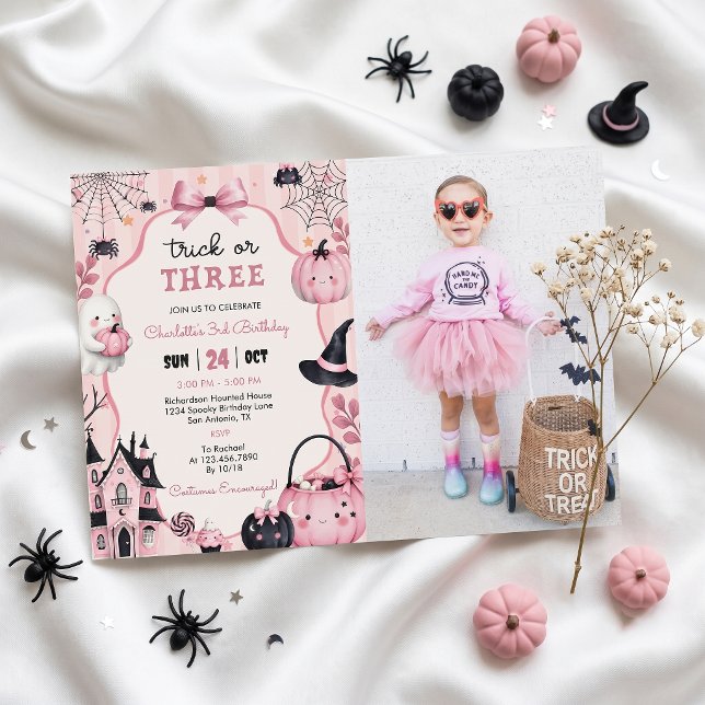 Invitation d'anniversaire 3 ans de fille citrouill (Créateur téléchargé)