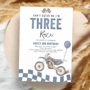 Invitation d'anniversaire 3 ans Dirt Bike Boy