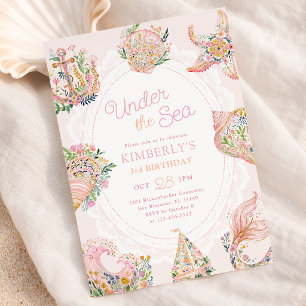 Invitation d'anniversaire 3 ans Sous la Mer