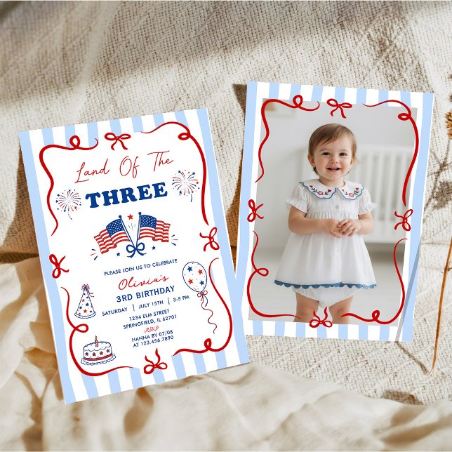 Invitation d'anniversaire 3 ans sur le thème patri (Créateur téléchargé)