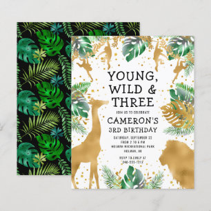 Invitation d'anniversaire 3 ans Young Wild Three