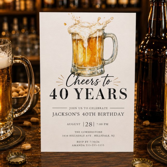 Invitation d'anniversaire 40 ans à Cheers (Créateur téléchargé)