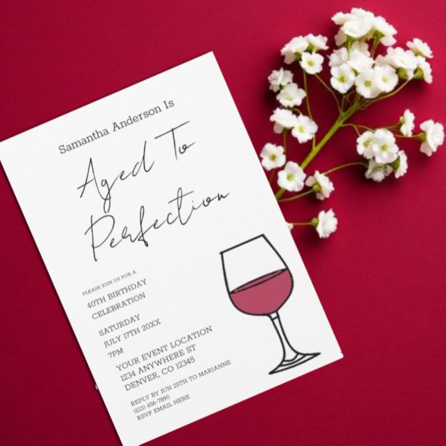 Invitation d'anniversaire 40 ans Aged To Perfectio (Créateur téléchargé)