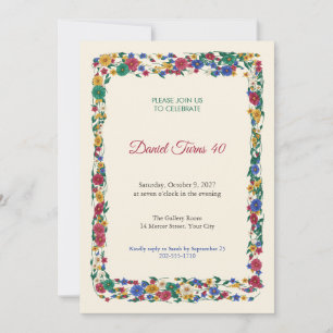 Invitation d'anniversaire 40 ans Bijou Kaleidoscop