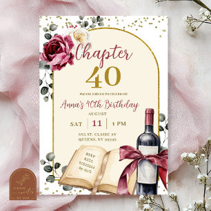 Invitation d'anniversaire 40 ans et vin