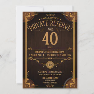 Invitation d'anniversaire 40 ans Photo Whiskey Boi