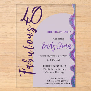 Invitation d'anniversaire 40 ans pour femme