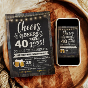 Invitation d'anniversaire 40 ans Surprise Cheers a