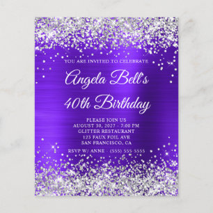 Invitation d'anniversaire 40 ans Violet Indigo Pai