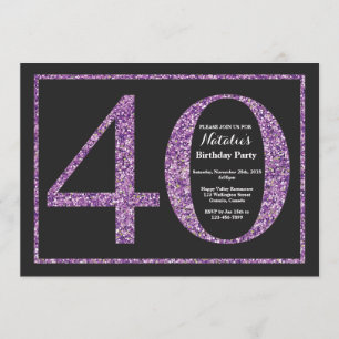 Invitation d'anniversaire 40e tableau de bord des