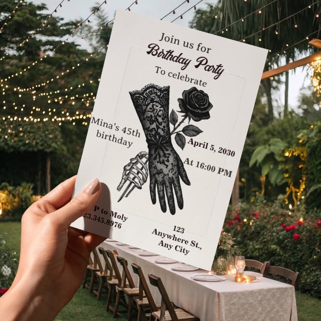 Invitation d'anniversaire 45 ans femmes (Créateur téléchargé)