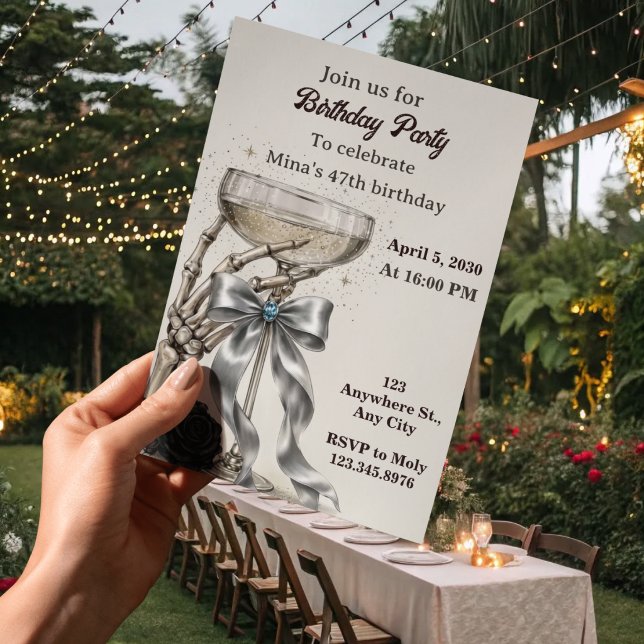 Invitation d'anniversaire 47 ans femmes (Créateur téléchargé)