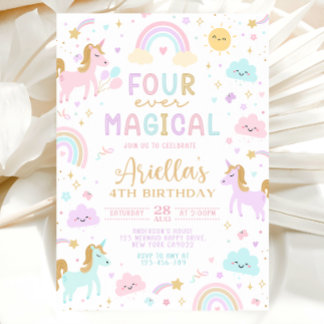 Invitation d'anniversaire 4 ans de sirène, Quatre 