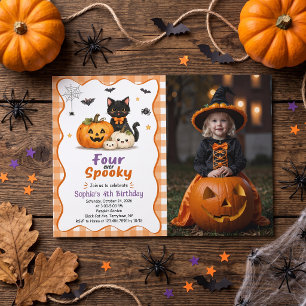 Invitation d'anniversaire 4 ans Halloween Quatre-f