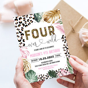 Invitation d'anniversaire 4 ans Quatre fois sauvag