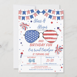 Invitation d'anniversaire 4 juillet