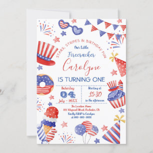 Invitation d'anniversaire 4 juillet