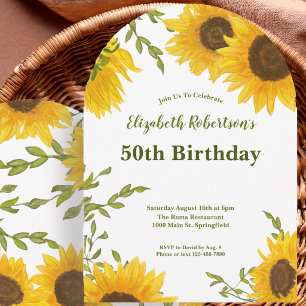 Invitation d'anniversaire 50 ans à l'aquarelle Tou