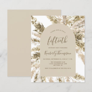 Invitation d'anniversaire 50 ans Budget Boho avec
