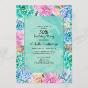 Invitation d'anniversaire 50 ans de femmes aux suc