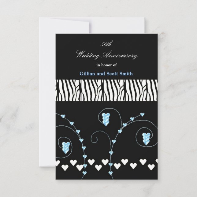 Invitation d'anniversaire 50 ans en Imprimé Animal (Devant)