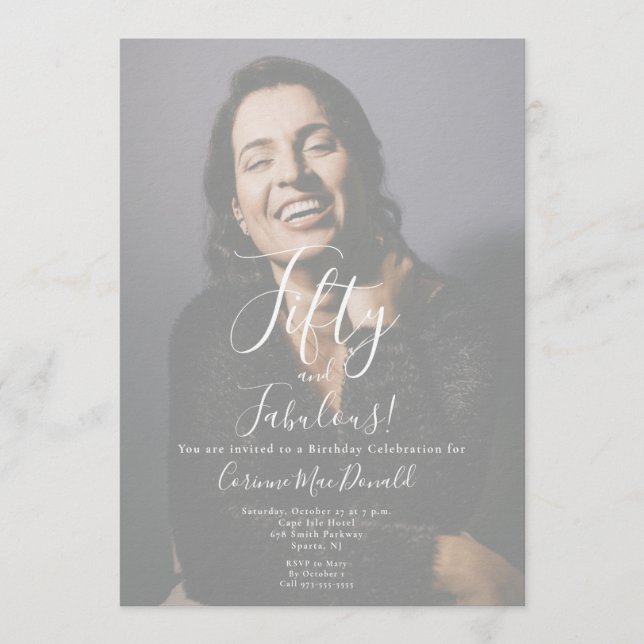 Invitation d'anniversaire 50 ans et fabuleux  (Devant)
