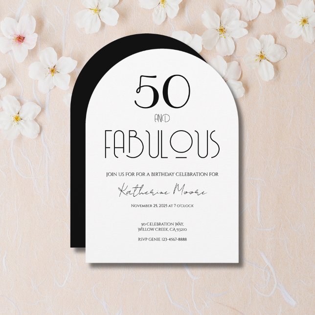 Invitation d'anniversaire 50 ans et fabuleux (Créateur téléchargé)