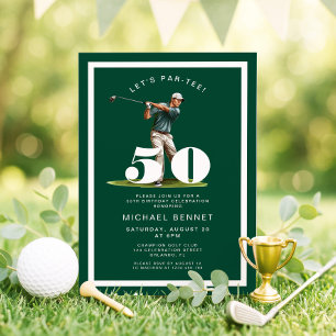 Invitation d'anniversaire 50 ans Green Golf