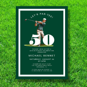 Invitation d'anniversaire 50 ans Green Golf
