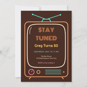 Invitation d'anniversaire 50 ans Neon Tube Retro T