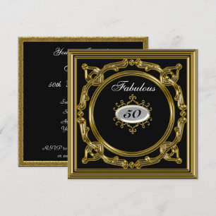 Invitation d'anniversaire 50 ans Noir
